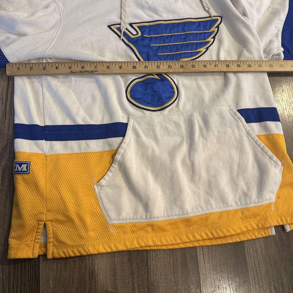 St. Louis Blues Hoodie Mens Large CCM NHL Sweatshirt Logo STL Retro‎ Drawstrings - Picture 4 of 7